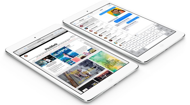 iPad mini 16 GB Wi-Fi (giá tham khảo: 5,9 triệu). iPad mini có thiết kế gọn với màn hình 9,7 inch, tỷ lệ hiển thị 4:3. Sản phẩm dùng chip Apple A5, Dual - core, RAM 512 MB, bộ nhớ trong 16 GB, pin 4.990 mAh, pin 4.990 mAh. Máy được trang bị camera trước 1,2 MP, camera sau 5 MP hỗ trợ quay phim Full HD.