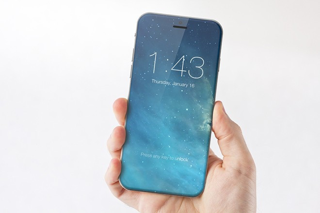 Tác giả loại bỏ nút Home trên concept iPhone 7 của mình, thay vào đó là màn hình không có khung viền, phủ kín toàn bộ mặt trước. 2 yếu tố kết hợp trong ý tưởng của Marek đã mang đến một thiết kế “vô tận”.