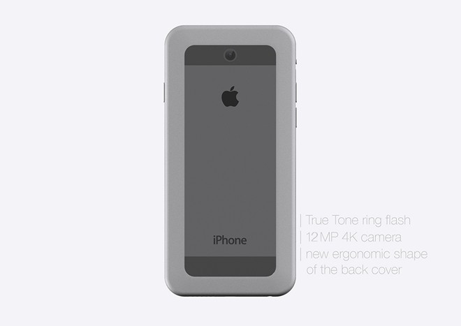Thiết kế phần nắp lưng iPhone 7 của Marek tạo cảm giác như có 1 chiếc iPhone được lồng trong iPhone.