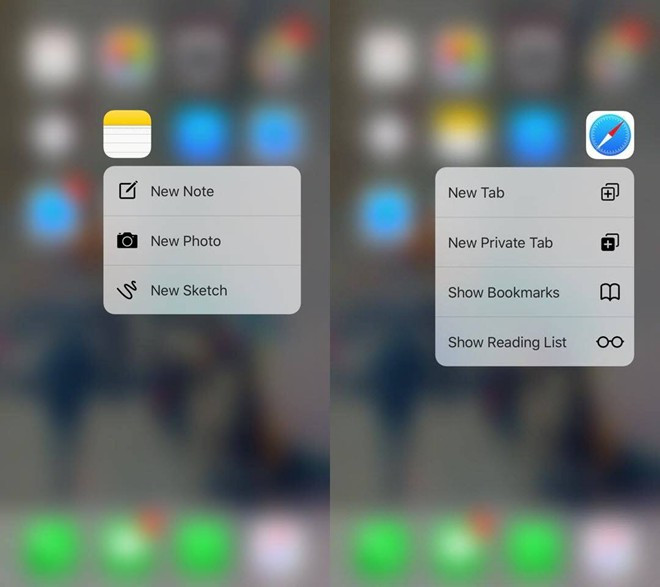 Nếu bạn đang sử dụng iPhone 6 trở về trước và muốn thử trải nghiệm 3D Touch trên iPhone 6S hãy cài Forcy. Tweak cho phép người dùng kích hoạt tính năng giống 3D Touch, chỉ cần chạm vào biểu tượng icon của ứng dụng sẽ hiện ra một menu tắt cho phép thực hiện các tác vụ nhanh chóng.