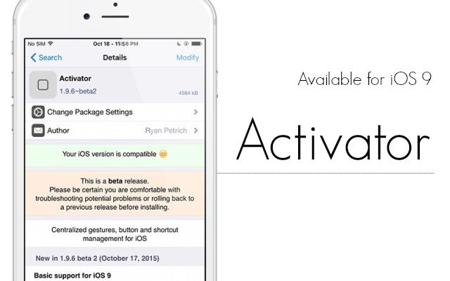 Những ai khó chịu với nút home ảo, có thể cài Activator, phần mềm giúp giảm tải công việc của nút home bằng cách tạo ra cách hành động nhanh. Tuy nhiên việc cài đặt Activator khá khó và công phu.