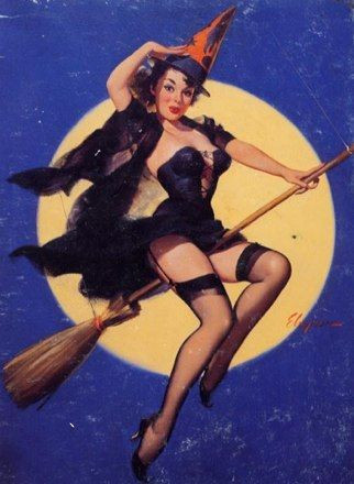 Nàng phù thủy sexy trên một tấp thiệp Halloween dành cho các quý ông. Ảnh: HubPages.