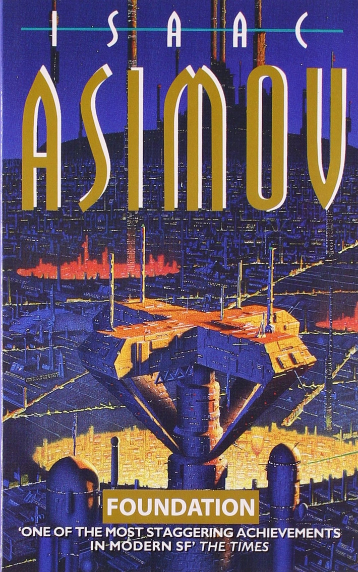 Foundation: Tiểu thuyết của nhà văn Isaac Asimov kể về hành trình một vị giáo sư toán học cố gắng ngăn chặn sự sụp đổ của các đế chế trong thiên hà. Trong buổi trả lời phỏng vấn với The Guardian vào năm 2013, Elon Musk cho rằng cuốn sách là "bài học lịch sử phản ánh chu kỳ của các nền văn minh". Ảnh: Amazon.
