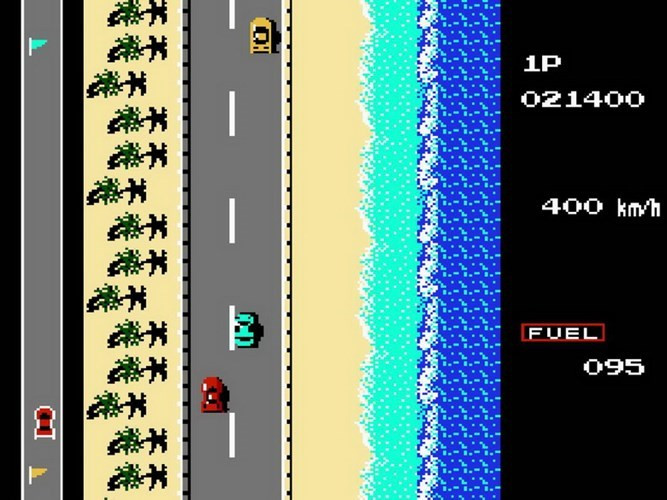 Trò chơi "Road Fighter", thường được gọi là trò "đua xe", do hãng Palcom phát triển và phát hành năm 1991. Đây là một trò chơi gây sự phấn khích rất cao.