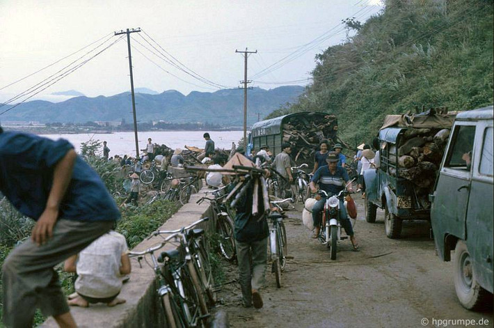 Từ điểm thu gom, gỗ được chuyển đi bằng đủ thứ phương tiện: xe đạp, xe máy cho đến ô tô tải.