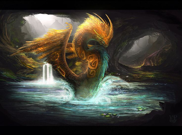 9. Chuyến đi của Quetzalcoatl và sự mất tích. Theo truyền thuyết, Quetzalcoatl đã rời bỏ Tenochtitlan, thủ đô của đế chế Aztec, sau khi bị xúi giục bởi Tezcatlipoca. Truyền thuyết cho rằng ông sẽ trở lại trong một ngày nào đó, và điều này đã ảnh hưởng đến các sự kiện lịch sử, đặc biệt là sự xuất hiện của người Tây Ban Nha. Ảnh: Pinterest.