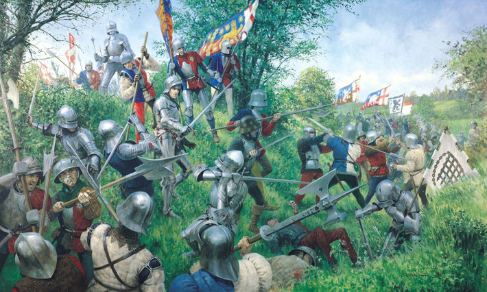 Chiến tranh Hoa Hồng: Cuộc nội chiến ở Anh (1455–1487) được gọi là Chiến tranh Hoa Hồng, vì biểu tượng của hai phe là hoa hồng đỏ (nhà Lancaster) và hoa hồng trắng (nhà York). Ảnh: Pinterest.