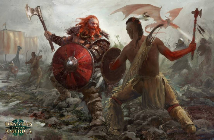 6. Tương tác với người bản địa. Người Viking gọi người bản địa ở Bắc Mỹ là "Skrælingar." Các tương tác giữa hai bên thường căng thẳng, với các xung đột và tranh chấp xảy ra. Ảnh: Pinterest.