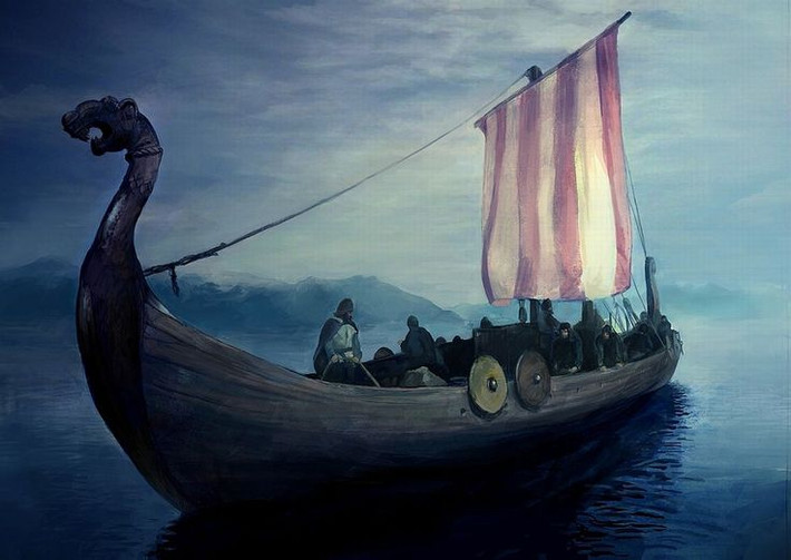 8. Tàu Viking – Công nghệ hàng hải tiên tiến. Những con tàu dài được thiết kế để chịu được sóng lớn và di chuyển nhanh của người Viking đã giúp họ vượt qua Đại Tây Dương, một kỳ tích hàng hải đương thời. Ảnh: Pinterest.