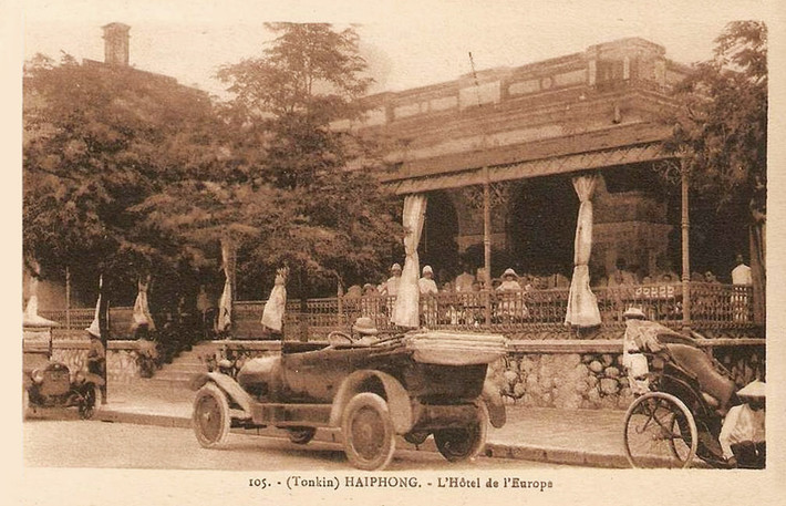 Khách sạn Europe ở Hải Phòng năm 1930. Ảnh tư liệu.