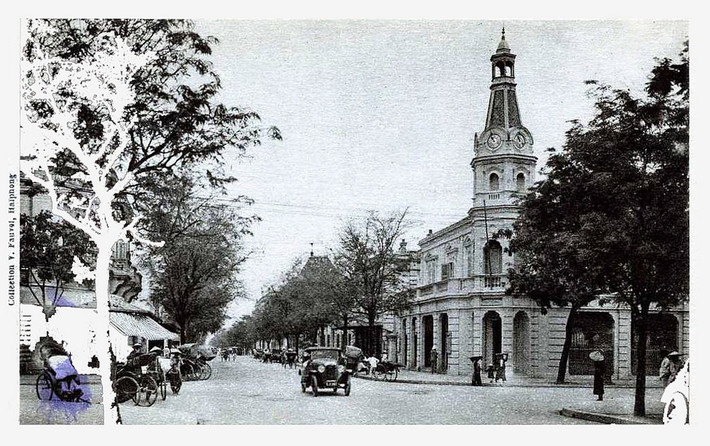 Phố Thương Mại (nay là phố Lý Thường Kiệt), Hải Phòng thời thuộc địa. Ảnh tư liệu.