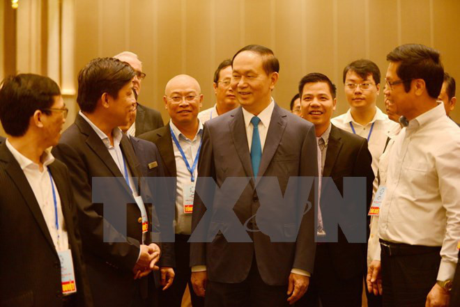 Chủ tịch nước Trần Đại Quang dự Chương trình Tổng duyệt các hoạt động của Tuần lễ Cấp cao APEC 2017. (Ảnh: TTXVN)
