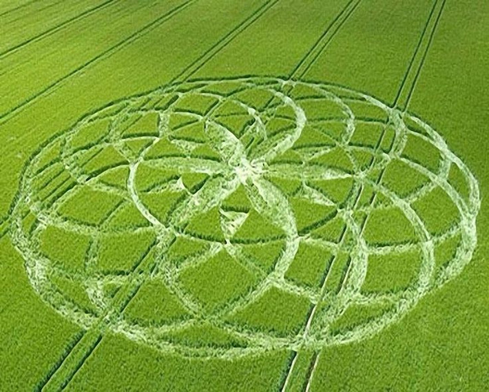 Năng lượng từ Trái Đất: Một giả thuyết cho rằng crop circles là kết quả của các năng lượng từ lòng đất, chẳng hạn như dòng điện hoặc từ trường phát ra từ các điểm năng lượng đặc biệt dưới mặt đất. Ảnh: Pinterest.