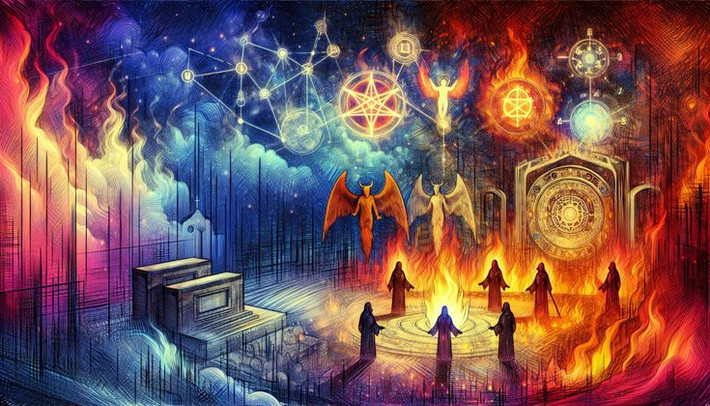 6. Quỷ Satan trong văn hóa đại chúng hiện đại. Hình tượng Satan xuất hiện nhiều trong các tác phẩm văn học, phim ảnh và âm nhạc, thường đại diện cho các khía cạnh như dục vọng, quyền lực và tự do. Trong văn hóa nhạc rock và metal, Satan trở thành biểu tượng của sự nổi loạn,và phá vỡ các chuẩn mực xã hội. Ảnh: Pinterest.