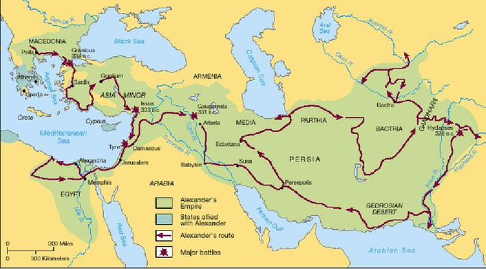 10. Đường rút quân đầy gian nan. Alexander chọn con đường trở về qua sa mạc Gedrosia (nay thuộc Iran), nơi ông mất phần lớn quân lính và vật tư vì đói khát và thời tiết khắc nghiệt. Ảnh: Pinterest.