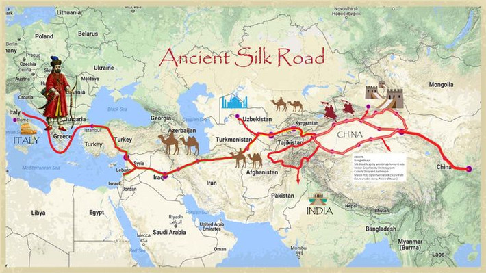 5. Marco Polo và những chuyến hành trình huyền thoại. Nhà thám hiểm người Venice, Marco Polo, là một trong những người phương Tây nổi tiếng nhất từng đi trên Con đường Tơ lụa. Ông đã ghi chép lại hành trình đến Trung Quốc vào thế kỷ 13 trong cuốn “Sách của Marco Polo”, tạo cảm hứng và mở rộng tầm nhìn về phương Đông cho người châu Âu. Ảnh: Pinterest.