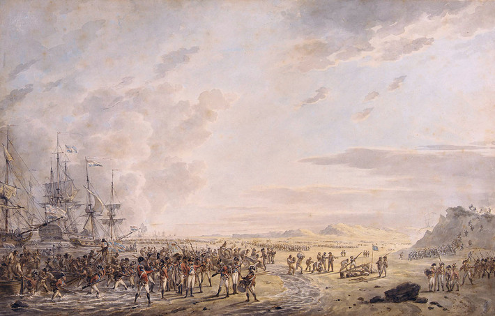 Theo lệnh của Johan Willem de Winter, đoàn kỵ binh Pháp lặng lẽ tiến tới vị trí của hạm đội Hà Lan và bao vây chúng. Khi người Hà Lan nhận ra nguy hiểm, mọi việc đã không thể cứu vãn.