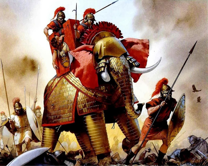 1. Một chiến lược táo bạo. Hannibal, nhà cầm quân lỗi lạc của Carthage, quyết định vượt dãy Alps để tấn công vào trung tâm của Cộng hòa La Mã từ phía Bắc – một kế hoạch bất ngờ và chưa từng có. Ảnh: Pinterest.