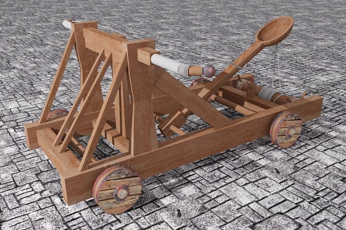 2. Tên gọi "Catapult". Tên "catapult" bắt nguồn từ tiếng Hy Lạp katapeltes, có nghĩa là "ném xuống". Ảnh: Pinterest.