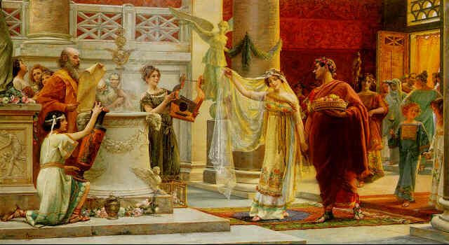 Thờ cúng thần ngoại quốc. Các vị thần ngoại lai như thờ thần Isis (Ai Cập) và Mithras (Ba Tư) dần trở nên phổ biến ở Đế chế La Mã, đặc biệt trong giới binh lính. Ảnh: Pinterest.