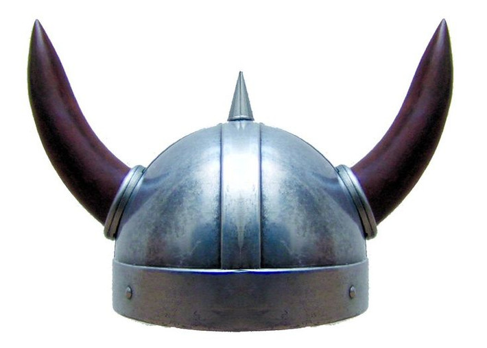 2. Không đội mũ có sừng. Hình ảnh chiến binh Viking đội mũ có sừng là sản phẩm của tưởng tượng hiện đại. Trên thực tế, họ đội mũ bảo vệ đơn giản, không có sừng. Ảnh: Pinterest.