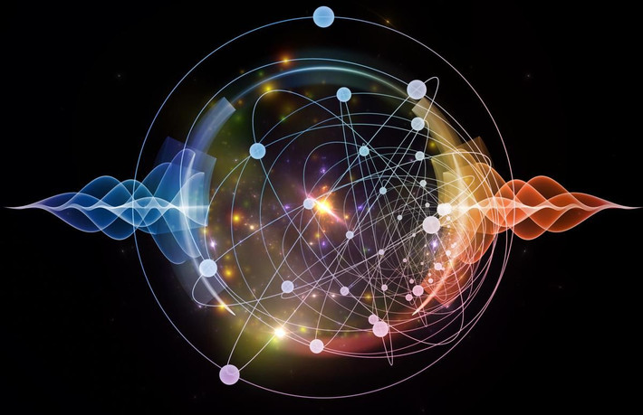 Lượng tử (Quantum) là khái niệm cơ bản trong vật lý học, dùng để chỉ các "đơn vị nhỏ nhất" của năng lượng hoặc vật chất. Nó xuất hiện trong cơ học lượng tử, ngành khoa học nghiên cứu cách các hạt cơ bản như electron, photon, và nguyên tử hoạt động. Ảnh: Pinterest.