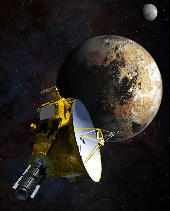 9. Được khám phá bởi tàu vũ trụ New Horizons. Tàu vũ trụ New Horizons của NASA đã bay qua sao Diêm Vương vào năm 2015 và tiếp tục khám phá các thiên thể trong vành đai Kuiper, bao gồm. Ảnh: Pinterest.