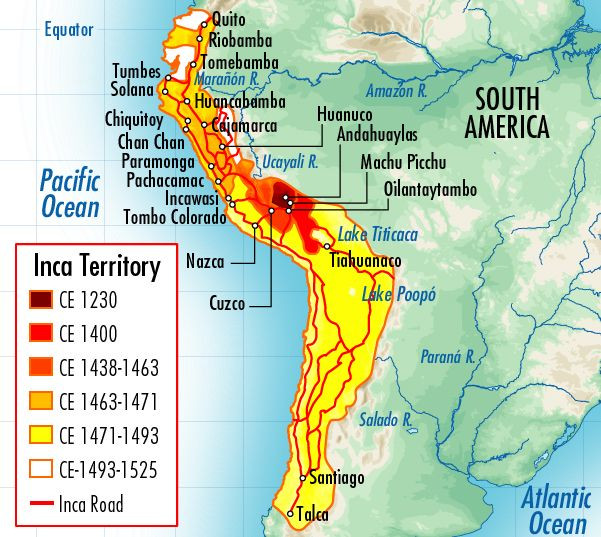 Đế quốc Inca từng chi phối Nam Mỹ nhờ một chính quyền có tổ chức và kỷ luật cùng các hệ thống nông nghiệp và kỹ thuật phức tạp. Tuy nhiên, cuộc chiến giành quyền lực khốc liệt đã khiến đế quốc này suy yếu và bị người Tây Ban Nha thôn tính.
