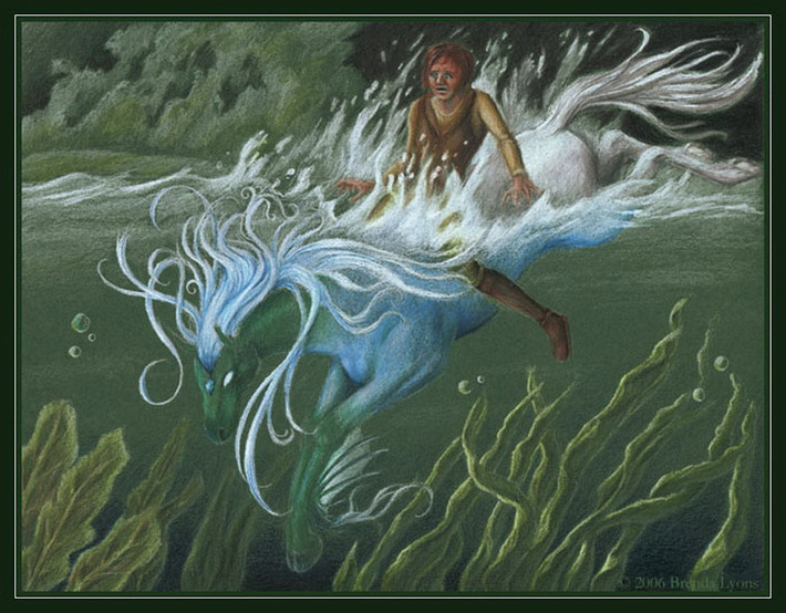 Kelpie thường biến hóa thành một con ngựa bạch tuyệt đẹp để đánh lừa con người. Nạn nhân cưỡi lên sẽ bị nó đưa ra chỗ nước sâu và ăn thịt.