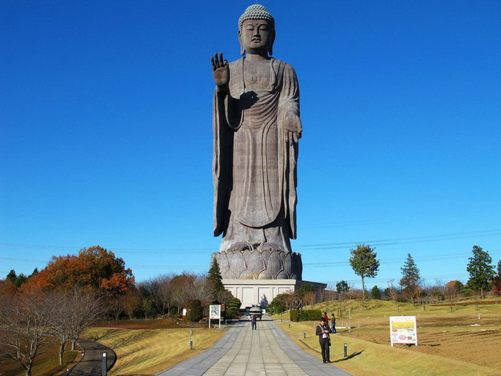 Tượng Đại Phật A Di Đà (Ushiku Daibutsu) tọa lạc tại thành phố Ushiku của Nhật Bản được hoàn thành năm 1995, là bức tượng cao thứ 3 thế giới với chiều cao tổng cộng 120m. Khách du lịch đến thăm tượng Ushiku Daibutsu có thể đi thang máy lên đến phần đài sen và thưởng thức phong cảnh thông qua đài quan sát.