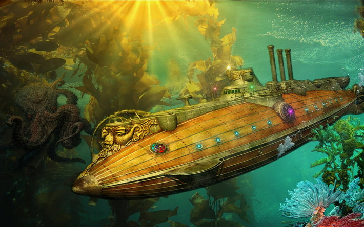 Có lẽ, đây là lý do mà nhà văn Jules Verne (1828-1905) đã lấy tên Nautilus để đặt cho chiếc tàu ngầm của thuyền trưởng Nemo trong các tác phẩm văn học hư cấu nổi tiếng là "Hai vạn dặm dưới đáy biển" và "Hòn đảo bí mật". Ảnh: WallpaperSafari.