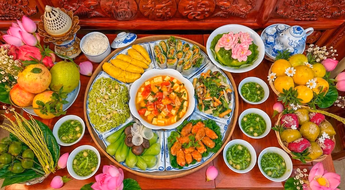 Mâm cúng Rằm tháng 7 Âm lịch món chay