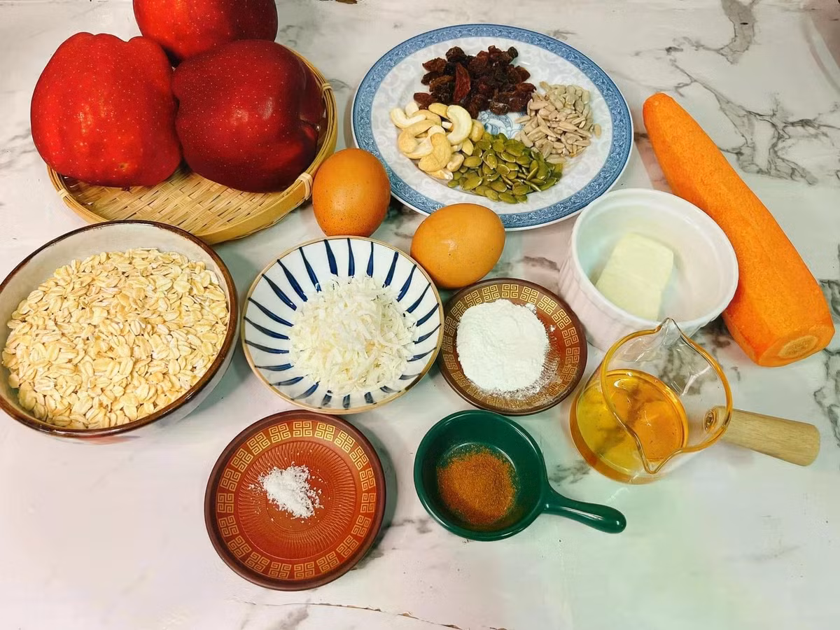 Nguyên liệu làm món bánh táo