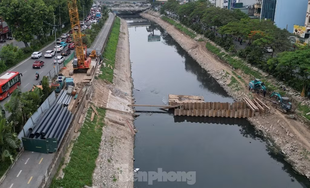 Toàn cảnh công trường xử lý nước thải.