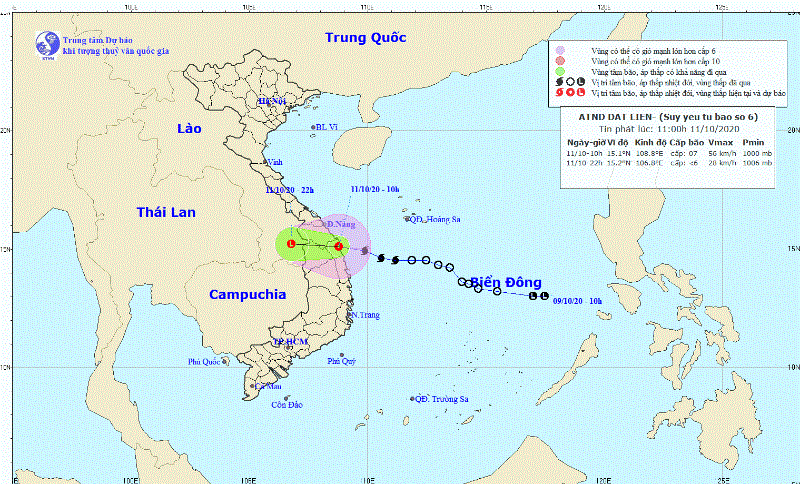 Bao so 6 suy yeu thanh ap thap nhiet doi