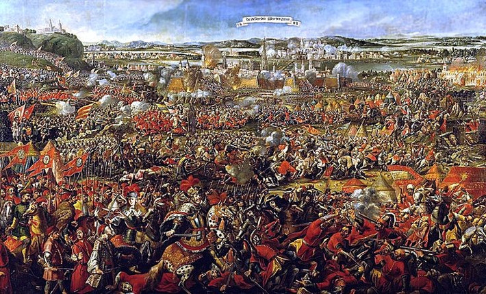 Lực lượng Ottoman hùng hậu. Quân đội Ottoman do đại tể tướng Kara Mustafa Pasha chỉ huy, với khoảng 150.000 binh lính, áp đảo hoàn toàn quân phòng thủ. Ảnh: Pinterest.