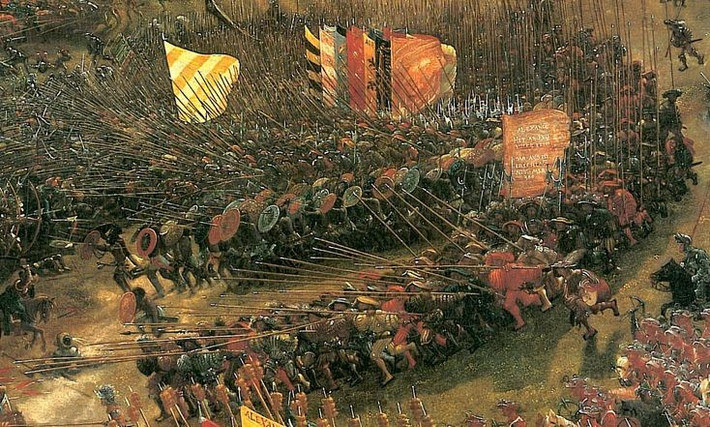 2. Quân số hai bên chênh lệch lớn. Alexander chỉ huy khoảng 40.000 quân, trong khi Darius III dẫn hơn 100.000 quân nhưng gặp khó khăn do địa hình. Ảnh: Pinterest.