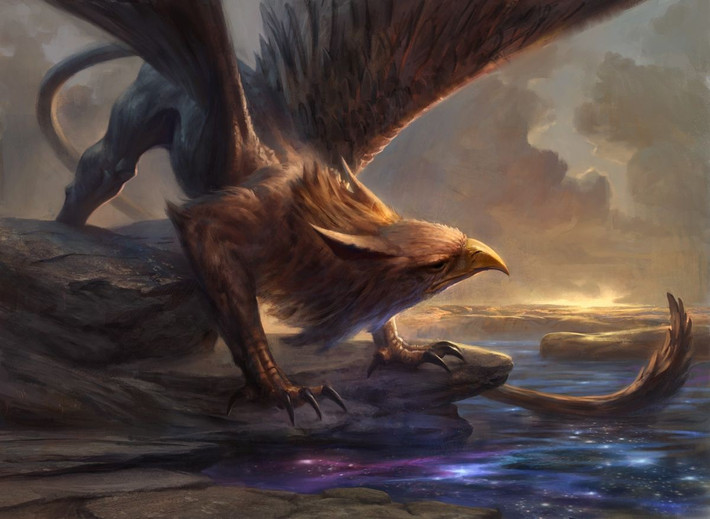 1. Griffin có hình dáng lai giữa đại bàng và sư tử. Phần đầu, cánh và móng trước là của đại bàng, còn thân và chân sau mang đặc điểm của sư tử. Ảnh: Pinterest.
