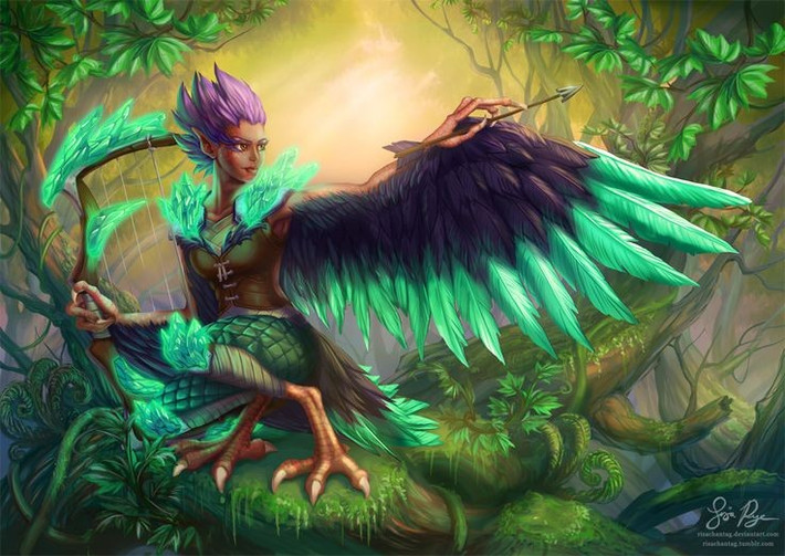 3. Harpy là tay sai trừng phạt của các vị thần. Chúng thường được thần Zeus phái đi bắt cóc hoặc trừng trị những ai xúc phạm các vị thần, đặc biệt là những ai mang tội lỗi nặng nề. Ảnh: Pinterest.