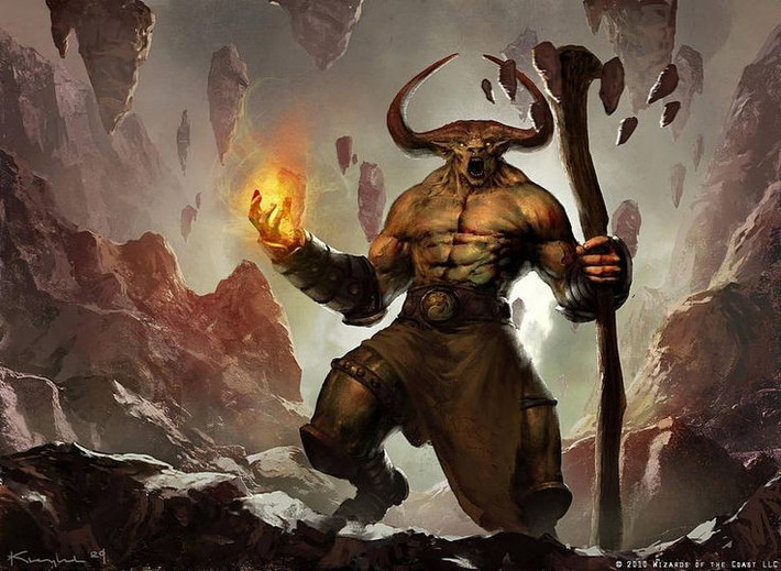 1. Minotaur là con trai của Pasiphaë và một con bò thần. Huyền thoại kể rằng nữ hoàng Pasiphaë – vợ vua Minos – bị nguyền rủa phải yêu một con bò trắng, và Minotaur là kết quả của mối quan hệ kỳ quái đó. Ảnh: Pinterest.