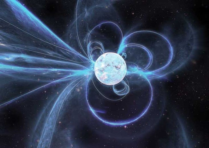 4. Magnetar với từ trường khủng khiếp. Magnetar là dạng sao neutron có từ trường mạnh gấp hàng nghìn tỷ lần Trái Đất, đủ sức phá vỡ nguyên tử. Ảnh: Pinterest.