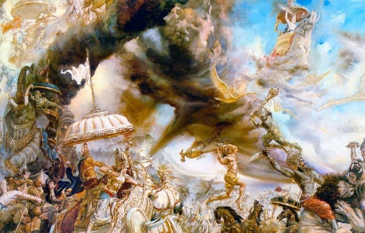 7. Tác động sâu rộng. Mahabharata ảnh hưởng mạnh mẽ đến văn hóa, nghệ thuật, chính trị và tôn giáo của Ấn Độ cũng như toàn bộ Nam Á. Ảnh: Pinterest.