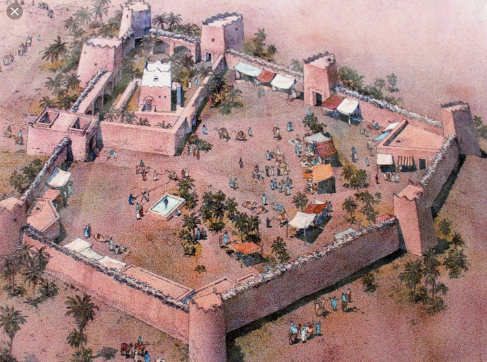 4. Ubar từng là điểm trung chuyển quan trọng trên “Con đường nhũ hương”. Thành phố này là trạm dừng cho các đoàn lạc đà buôn hương liệu, vàng, ngà voi từ miền Nam Ả Rập đến Địa Trung Hải. Ảnh: Pinterest.