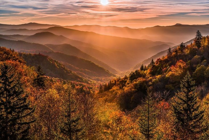 Là Di sản thiên nhiên thế giới. UNESCO công nhận Vườn quốc gia Dãy núi Great Smoky là Di sản thế giới vào năm 1983 nhờ hệ sinh thái rừng ôn đới đa dạng nhất Bắc Mỹ. Ảnh: Pinterest.