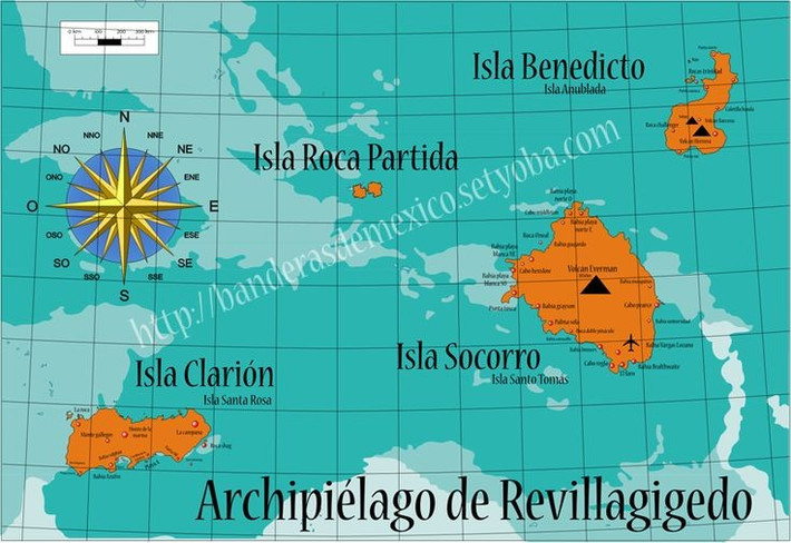 Gồm bốn đảo chính. San Benedicto, Socorro, Clarion và Roca Partida là bốn hòn đảo tạo nên quần đảo Revillagigedo. Ảnh: Pinterest.