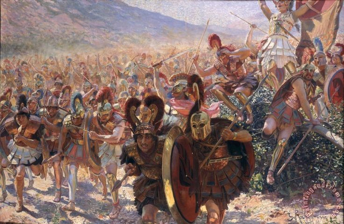 8. Khẳng định tài năng và hình ảnh lãnh đạo của Alexander. Chiến thắng Granicus không chỉ là chiến công quân sự mà còn nâng tầm hình ảnh Alexander như một lãnh tụ trẻ tuổi đầy khí phách, sánh ngang với các anh hùng huyền thoại trong sử thi. Ảnh: Pinterest.