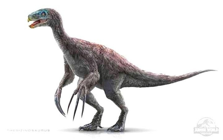1. Sở hữu móng vuốt dài nhất trong giới khủng long. Mỗi chi trước của Therizinosaurus có móng dài tới 50 cm, khiến nó trở thành loài khủng long có móng vuốt dài nhất từng được biết đến. Ảnh: Pinterest.