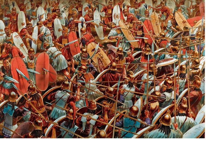 3. Scipio đã học hỏi chiến thuật từ chính Hannibal. Scipio từng sống sót trong thảm bại Cannae năm 216 TCN và sau đó áp dụng các chiến thuật phục kích, bao vây và khai thác điểm yếu của đối thủ – vốn là chiến lược Hannibal từng dùng để hủy diệt quân La Mã. Ảnh: Pinterest.