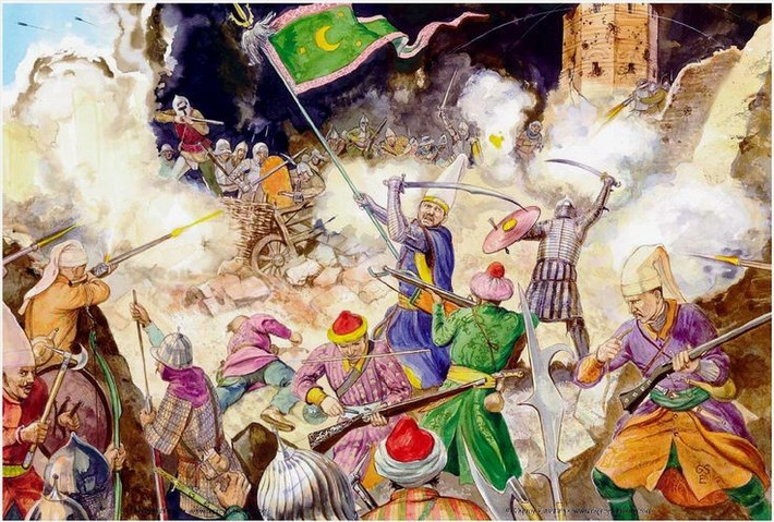 Quân phòng thủ kiên cường. Khoảng 15.000 binh sĩ Habsburg và dân quân địa phương đã cố thủ trong thành Vienna, chống lại đợt công phá dữ dội của đối phương. Ảnh: Pinterest.