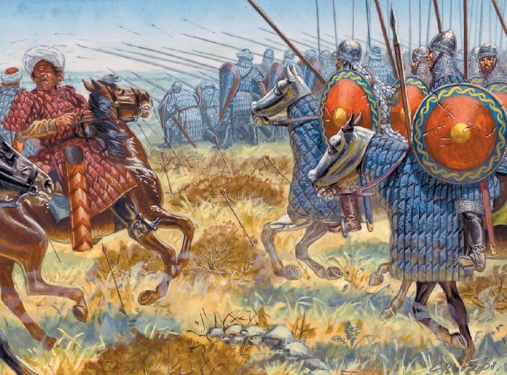 4. Hoàng đế Byzantine bị bắt sống. Romanos IV trở thành vị hoàng đế Byzantine hiếm hoi bị bắt làm tù binh trên chiến trường, một điều gây sốc với thế giới Kitô giáo thời đó. Ảnh: Pinterest.